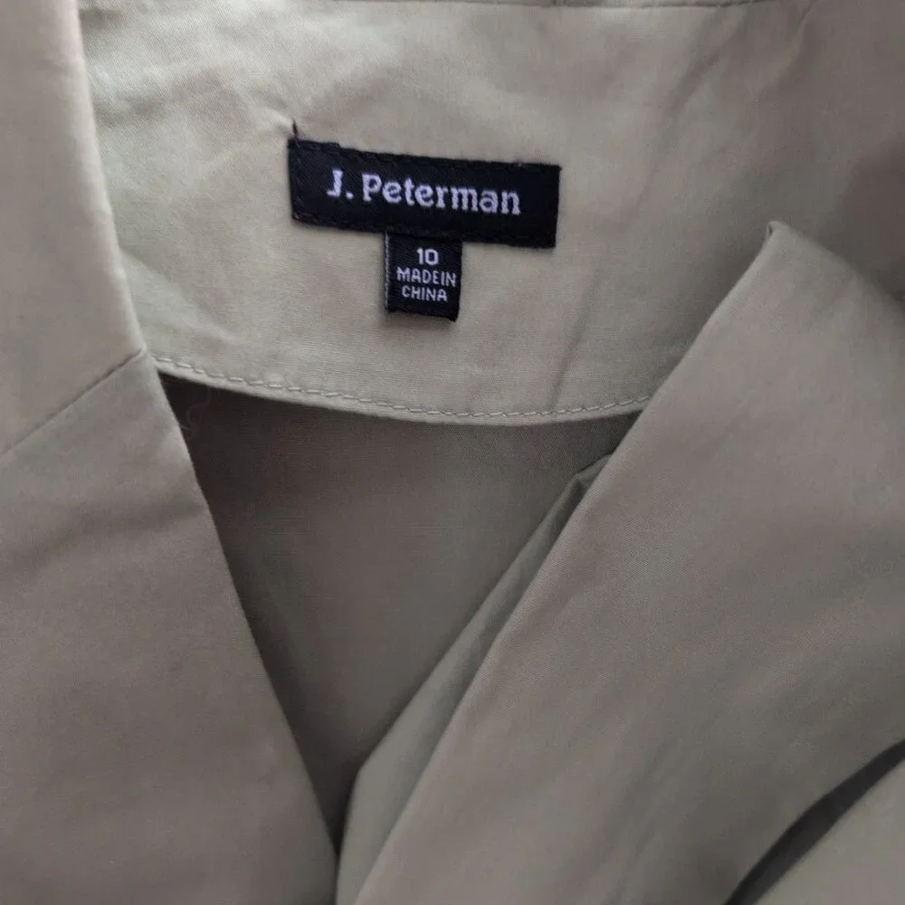 The J Peterman Company 1947 Green Shirt Dress Size 10 - Picture 8 of 9